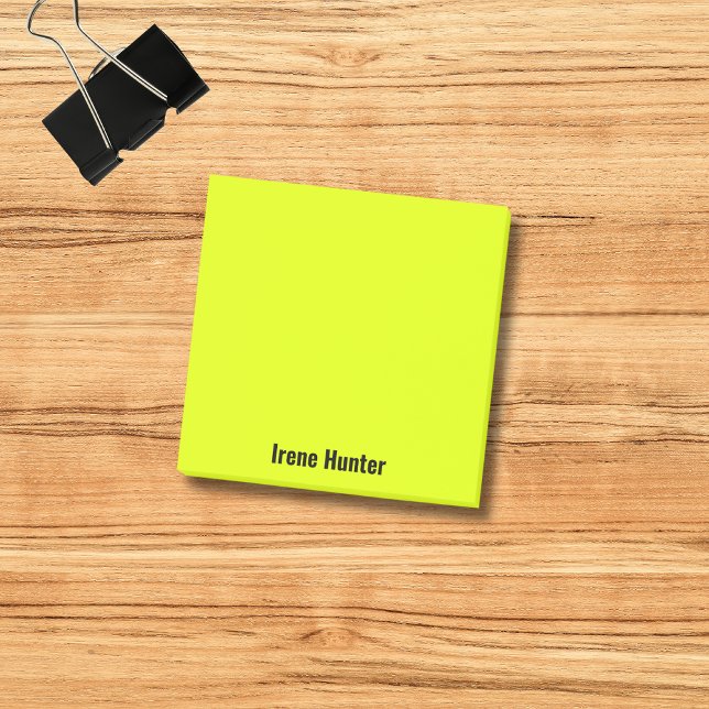 Neon gul professionell minimalistisk svart stil post-it block (Skapare uppladdad)