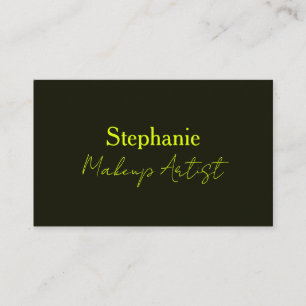 Neon Gul Svart Anpassad Skript Text Makeup Artist Visitkort