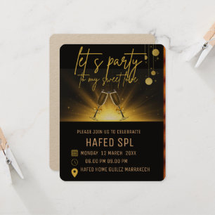 Neon Guld Ljus Digital Fest e-inbjudan Mall, B Inbjudningar
