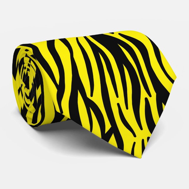 Neon Gult Black Zebra ränder Colorful Mönster Slips (Rullad)