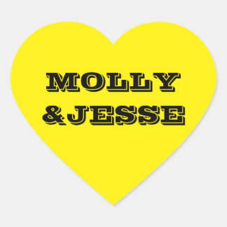 Neon Gult Heart Seal Hjärtformat Klistermärke