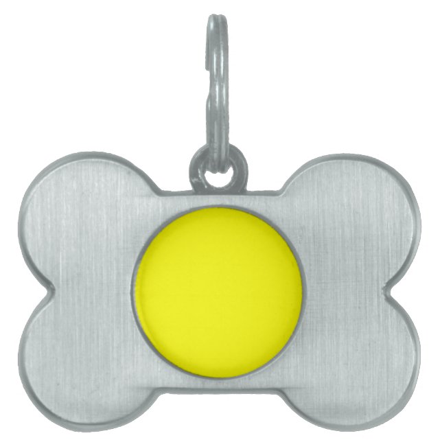 Neon gult hex-kod FFFF01 ID-bricka Husdjur (Framsidan)