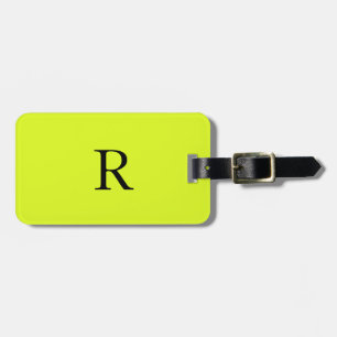 Neon Gult Monogram Namn Initial Coola Gift-förmån Bagagebricka