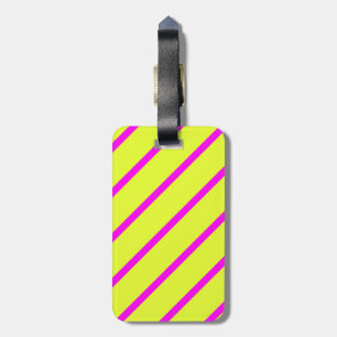 Neon gult och levande rosa rand bagagebricka