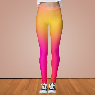 Neon Gult och Rosa Leggings