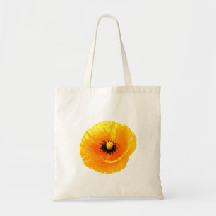 Neon Gult Orange Poppy Abstrakt Blommigt Bröllop Tygkasse