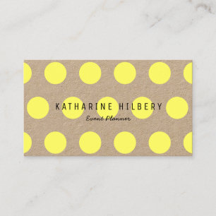 Neon Gult Polka dots Kraft Pappert Affärskort Visitkort
