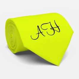Neon Gult Retro Monogram Fluorescerande ljus Slips