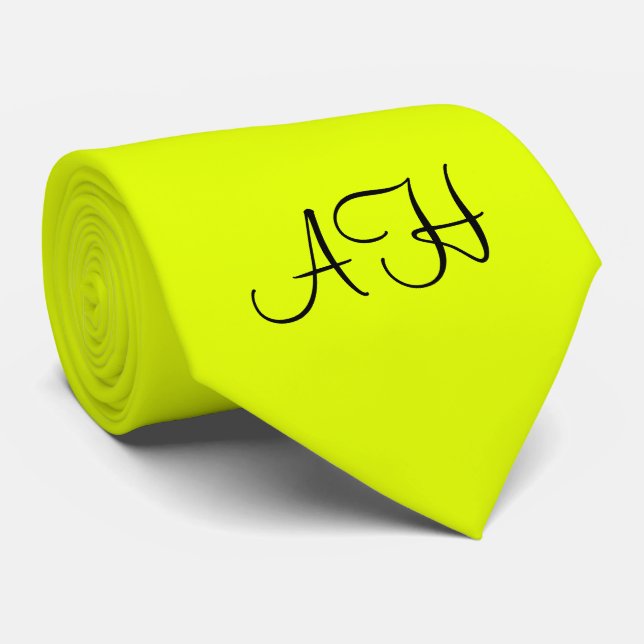 Neon Gult Retro Monogram Fluorescerande ljus Slips (Rullad)