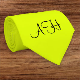 Neon Gult Retro Monogram Fluorescerande ljus Slips