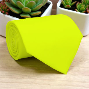 Neon Gult Retro Trendig Färg Fluorescerande ljus Slips