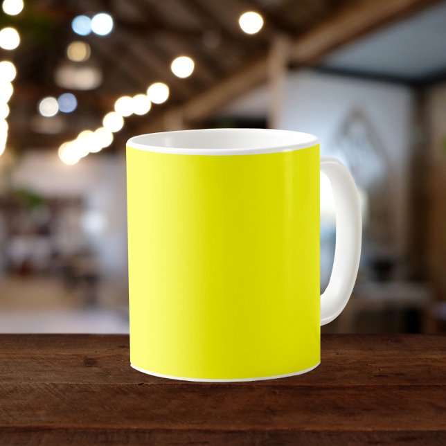 Neon Gult Solid Färg Kaffemugg (Skapare uppladdad)