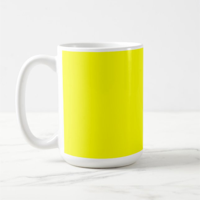Neon Gult Solid Färg | Klassisk Kaffemugg (Vänster)