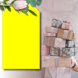 Neon Gult Solid Färg | Klassisk Presentetikett