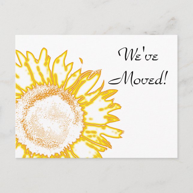 Neon Gult Solrosförändring i Adress Meddelande Vykort (Framsida)