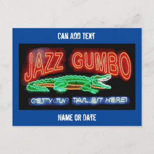 Neon Gumbo, anpassa text Vykort