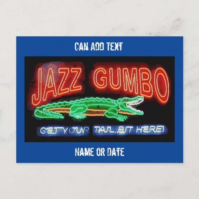Neon Gumbo, anpassa text Vykort (Framsida)