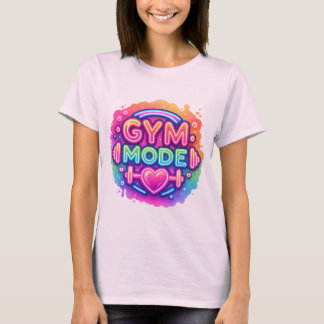 Neon Gym Mode - Rainbow Fitness Stänk med hjärta T Shirt