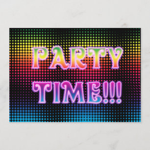 Neon Halftone Party-inbjudan Inbjudningar