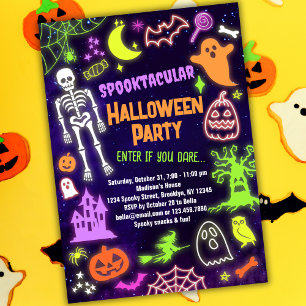 Neon Halloween fest-inbjudan, Spooktacular Inbjudningar