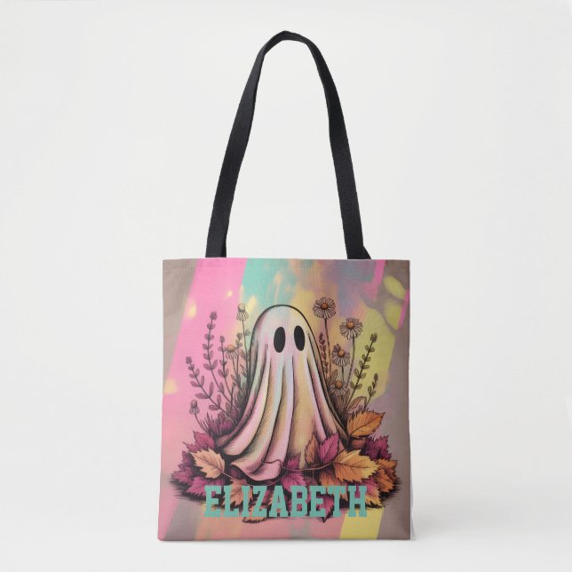 Neon Halloween Ghost, Halloween Ghost, Halloween Tygkasse (Framsida)