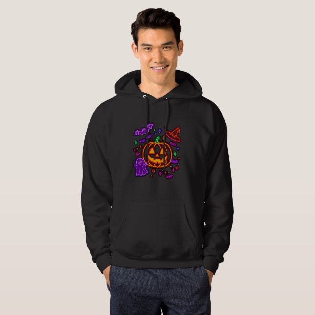 Neon Halloween Hoodie (Hel framsida)