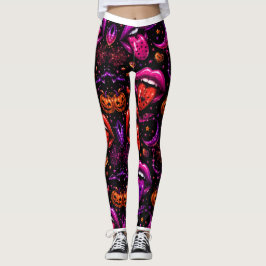 Neon Halloween Lips Leggings