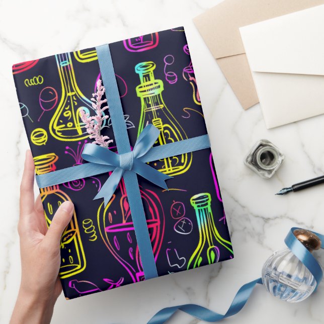 Neon Halloween-mönster  Presentpapper (Gifting)