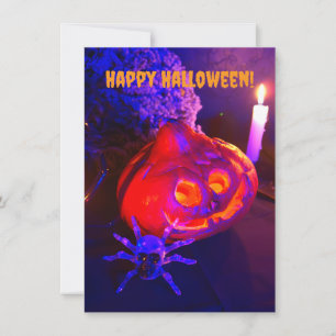 Neon Halloween-pumpor Anteckningskort