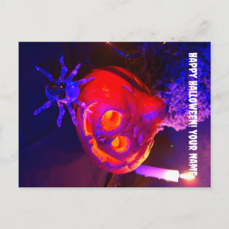 Neon Halloween-pumpor Meddelande Vykort