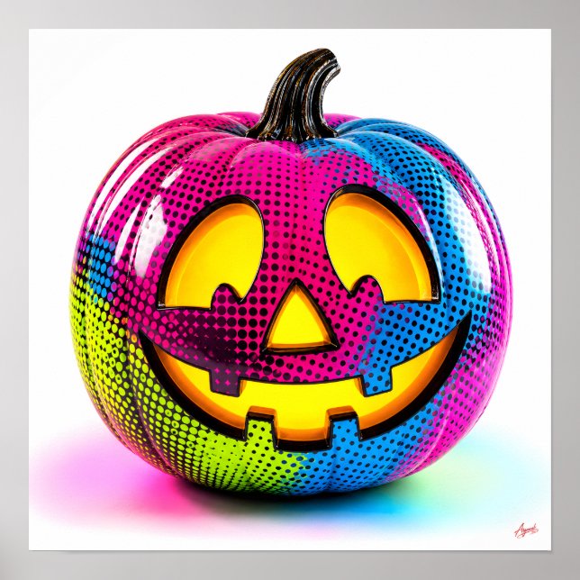 Neon Halvton Pumpa Poster (Framsidan)