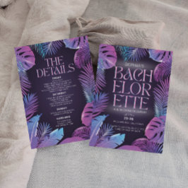 Neon Handflatan Tropical Bachelorette Party Inbjudningar