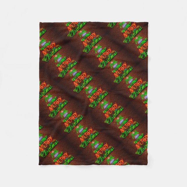 Neon har mycket God jul Fleecefilt (Framsidan)