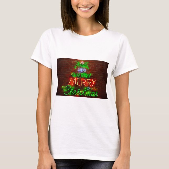 Neon har mycket God jul T-shirt (Framsida)