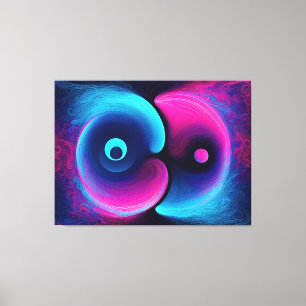 Neon Harmony: En modern tolkning av Yin Yang Canvastryck