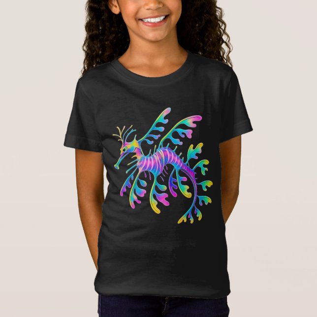 Neon Havsdrake – Surrealistisk Havskonst T Shirt (Framsida)