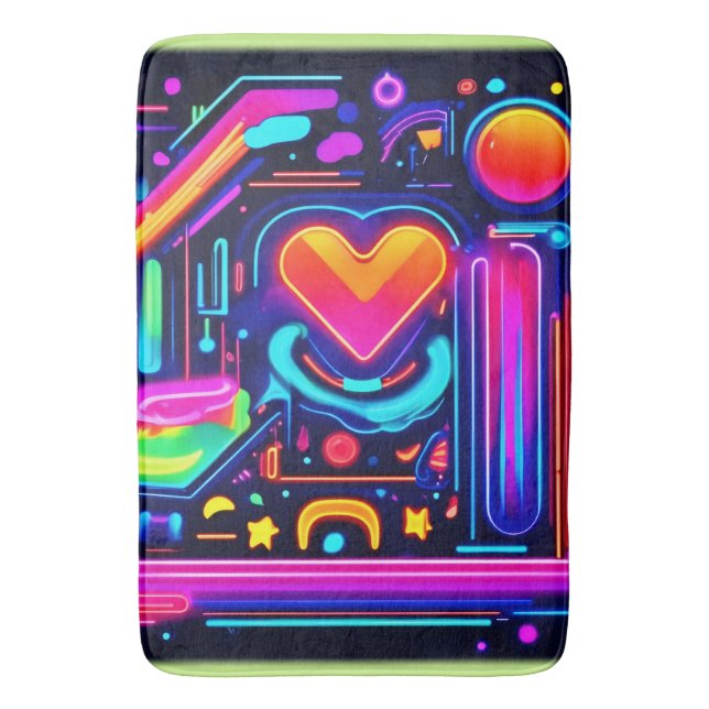 Neon Heart Chaos Badrumsmatta (Framsidan (Vertikal))