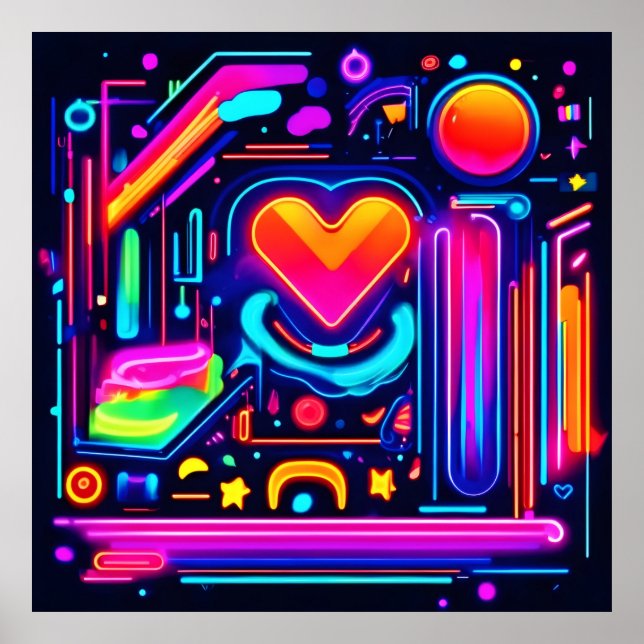 Neon Heart Chaos Poster (Framsidan)