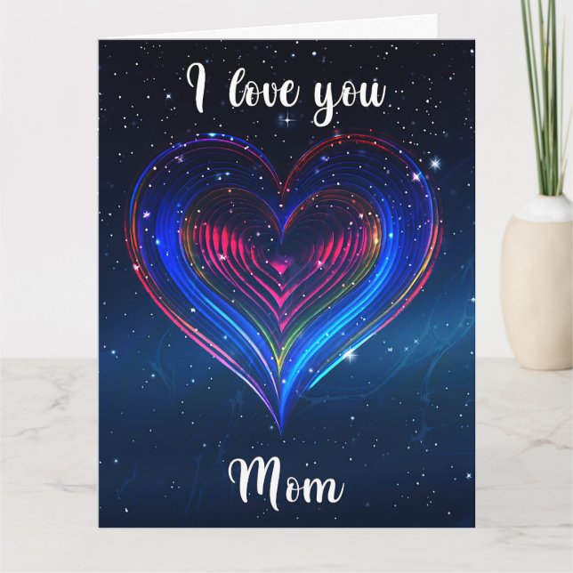 Neon Heart Greeting Card / Tarjeta Corazón Neón Kort (Framsida)