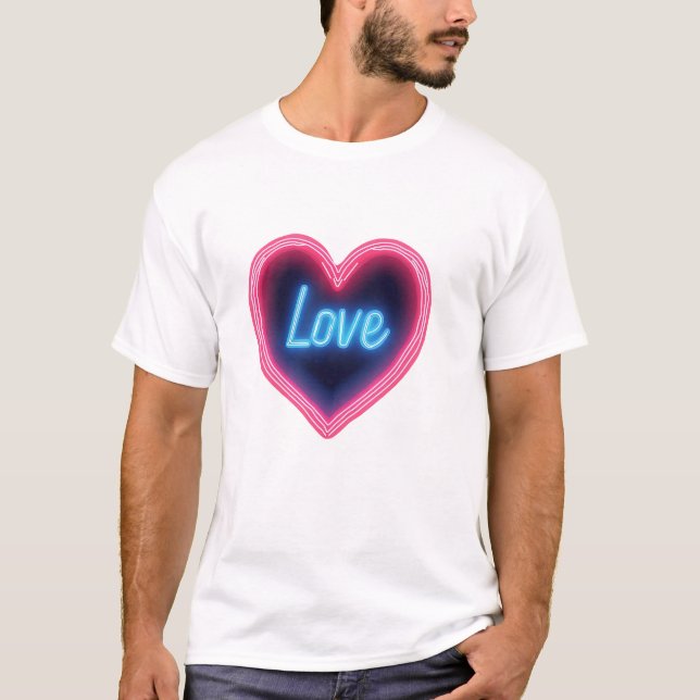 Neon Heart T Shirt (Framsida)
