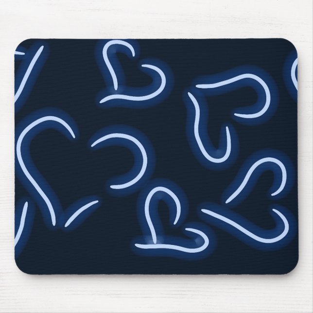 Neon Hearts Blue Musmatta (Framsidan)