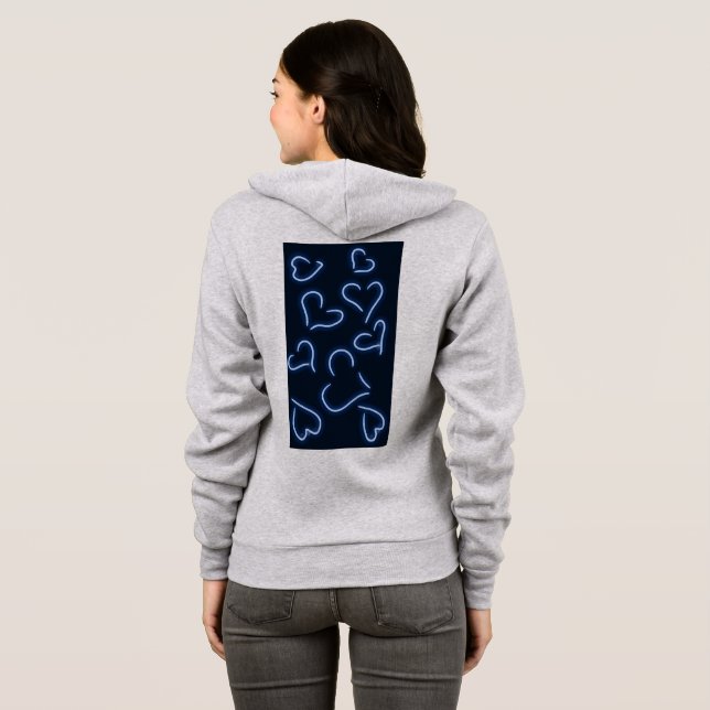 Neon Hearts Blue T Shirt (Hel baksida)