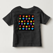 Neon Hearts Småbarn-Shirt (Black Multi)
