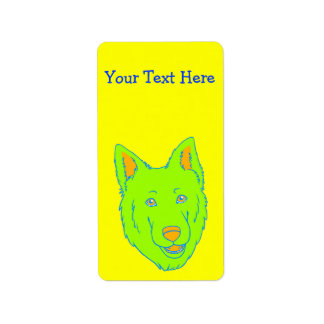 Neon Hund Adressetikett