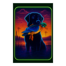 Neon Hunting Hund Poster Perfect Poster