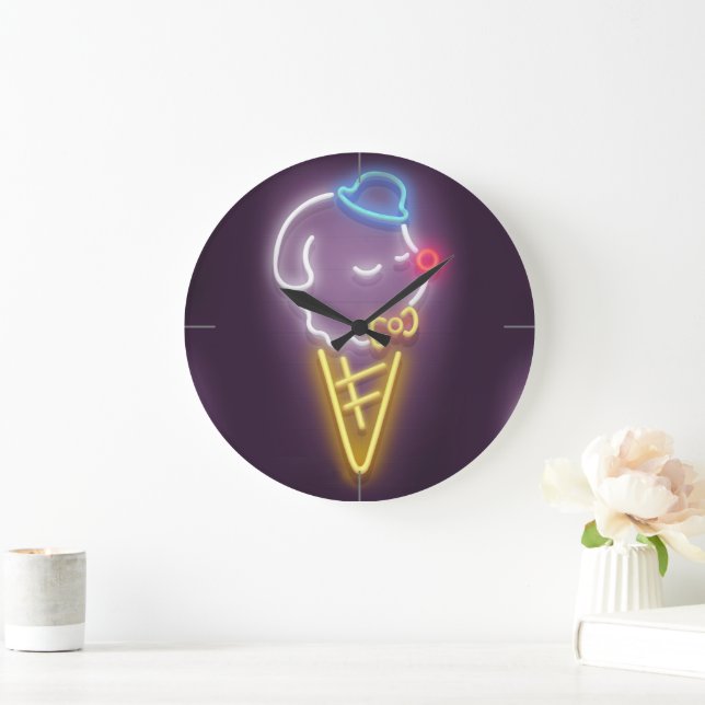 Neon Ice Cream Stor Klocka (Hem)
