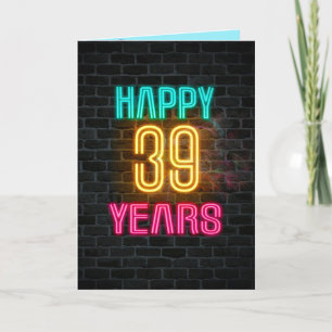 Neon-inloggning på brick i 39 år kort