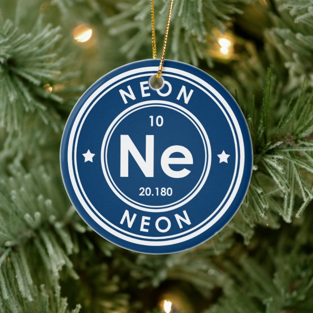Neon Inslag Blue Ceramic Ornament (Träd)