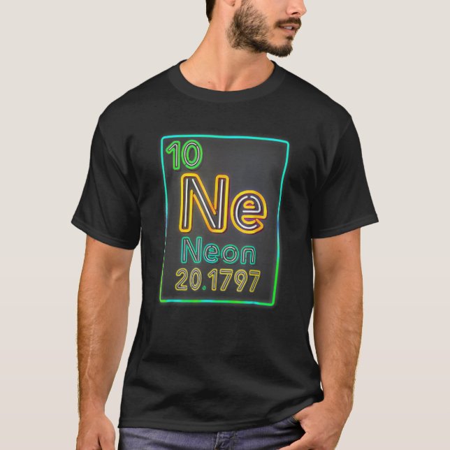 Neon Inslag i den periodiska kemi-Bord för S T Shirt (Framsida)