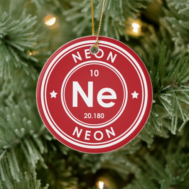 Neon Inslag Red Ceramic Ornament (Träd)